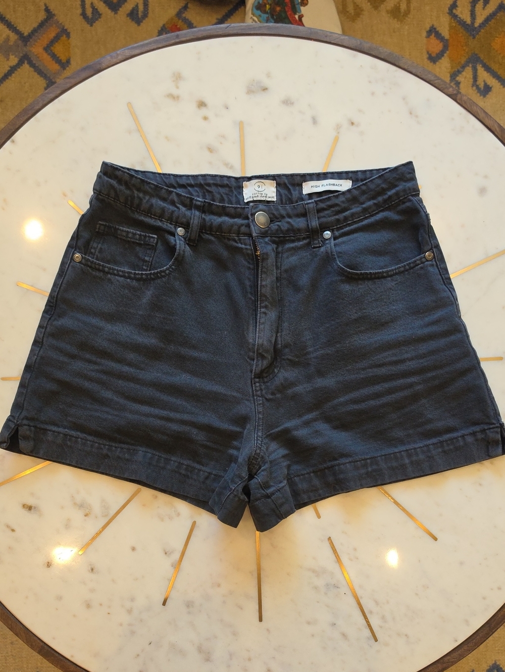 Cotton On Black High-Rise Jean Shorts